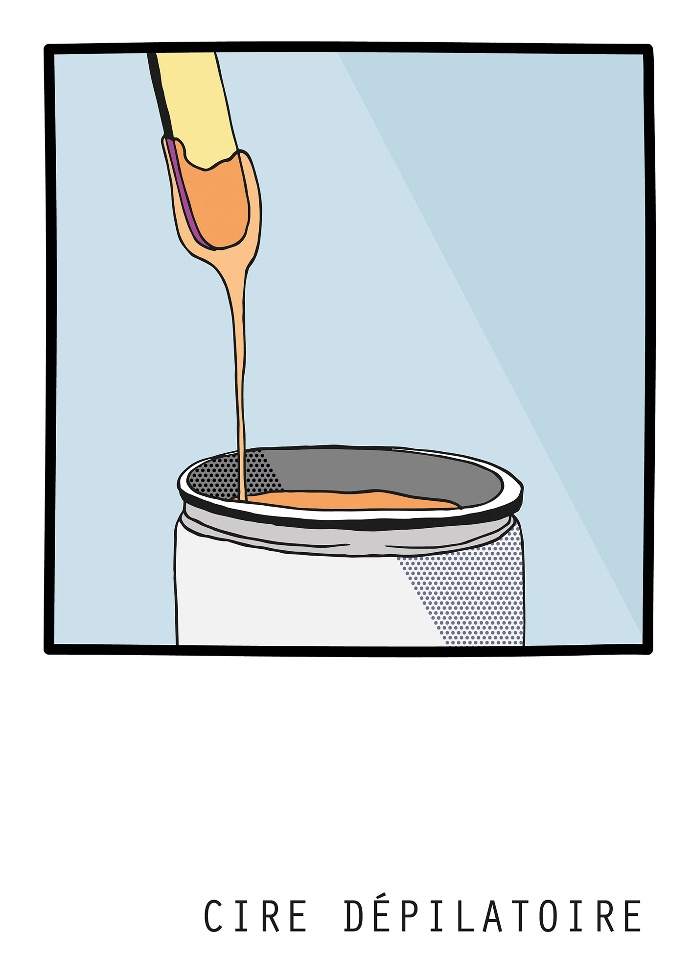 Illustration d'un pot de cire dépilatoire