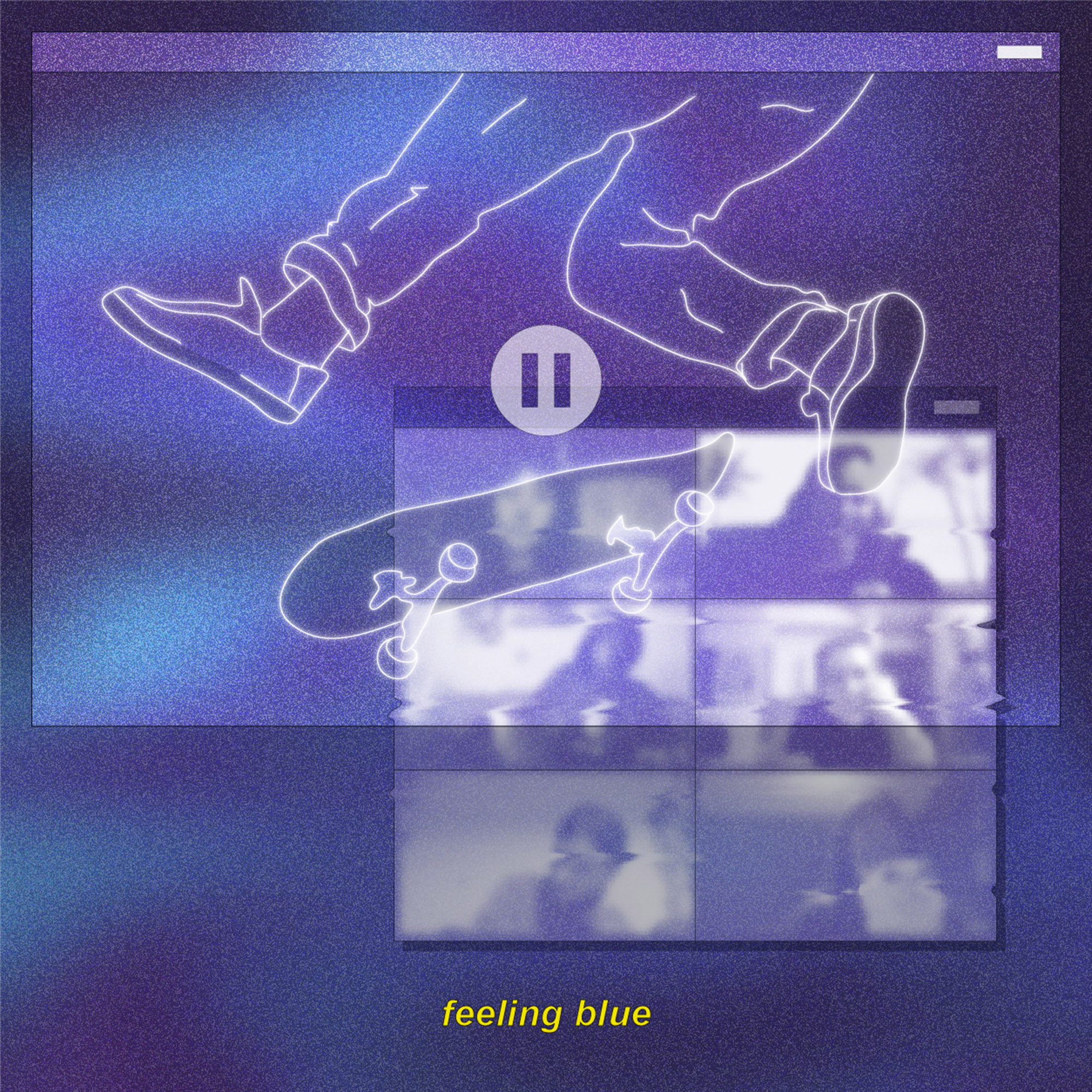 Illustration et graphisme d'un visuel pour un morceau de musique intitulé Feeling blue