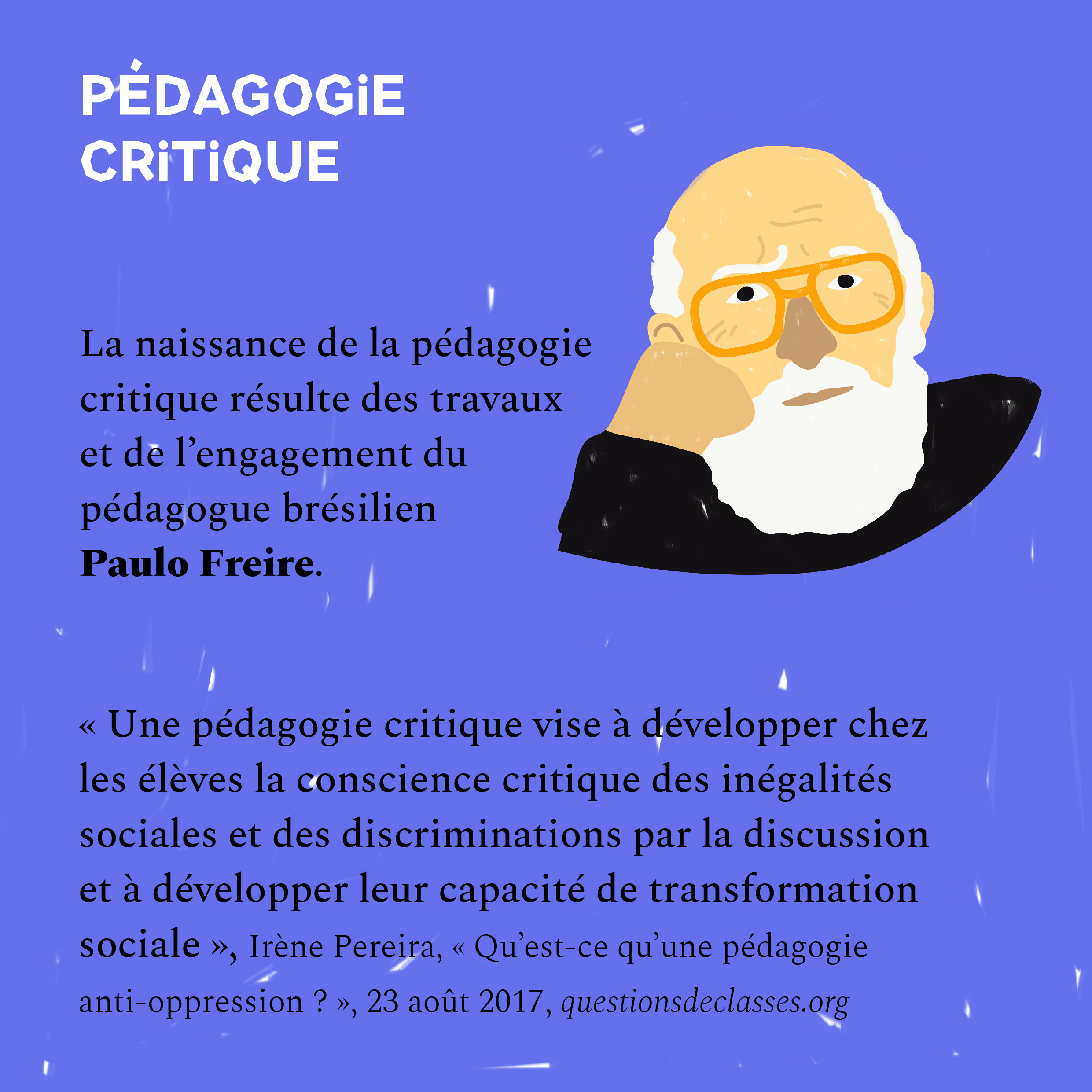 Visuels didactiques sur la pédagogie critique : Paulo Freire